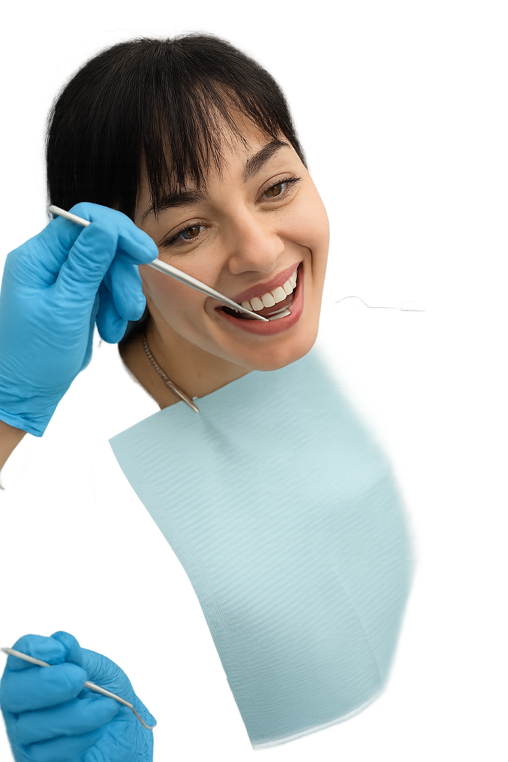 Dentist checking patient